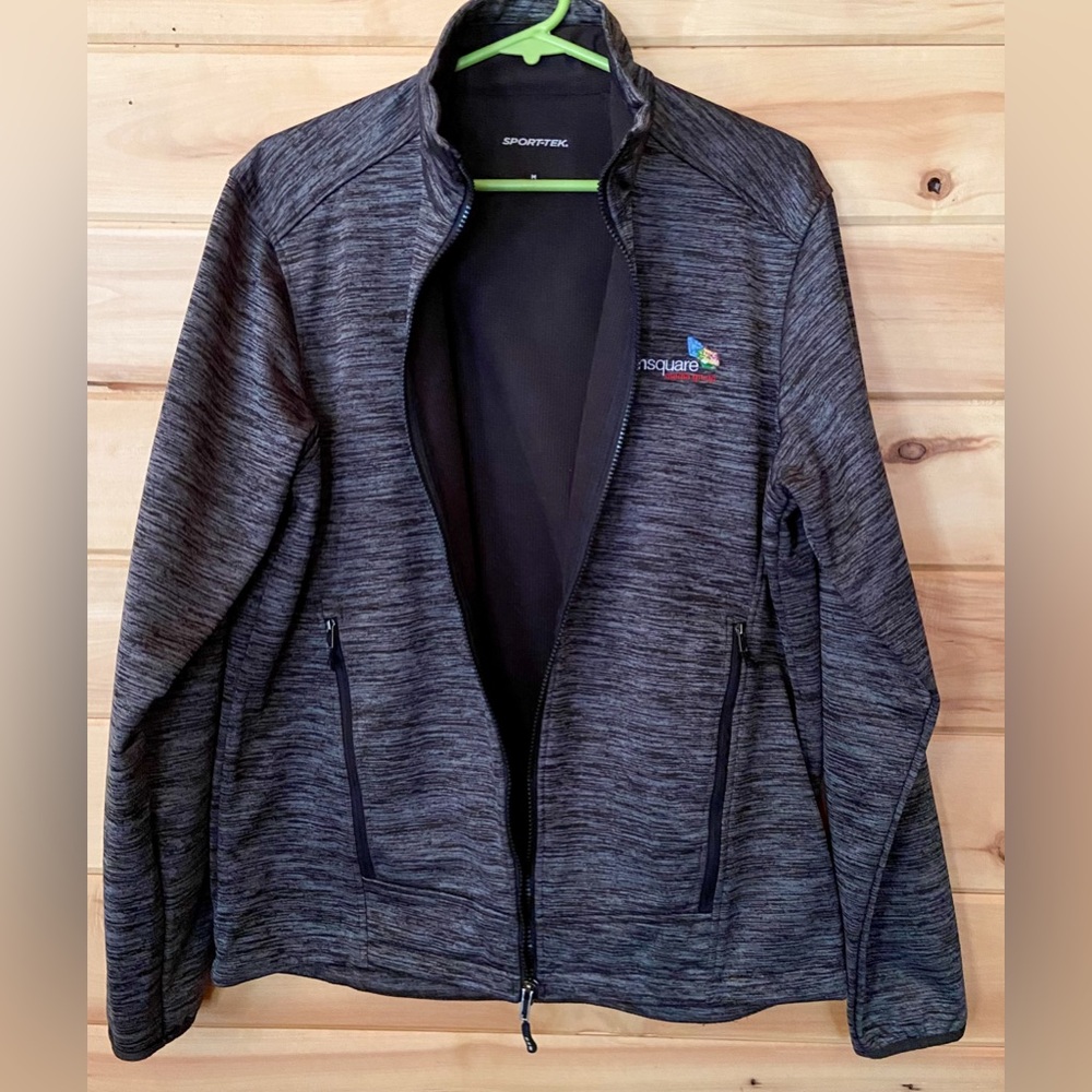 Sport-Tek TownSquare Media Embroidered Black Zip Up Radio Jacket KNUE 101.5